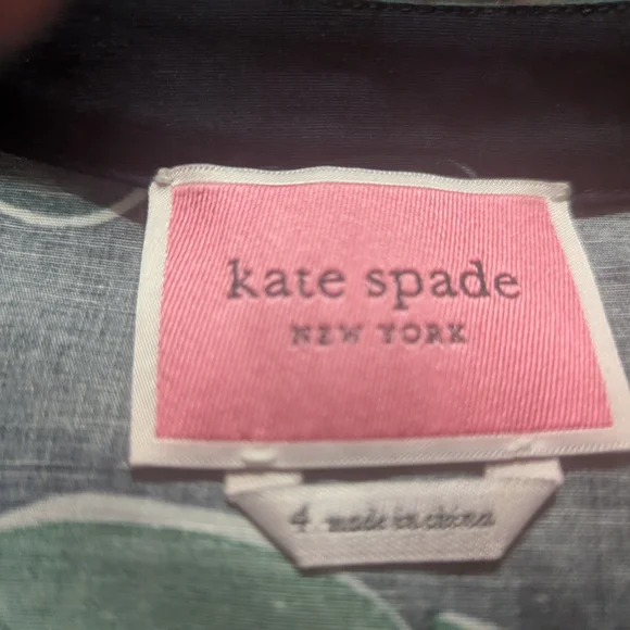 Kate Spade Dark Green Leaf Print Midi Dress - Picture 8 of 8